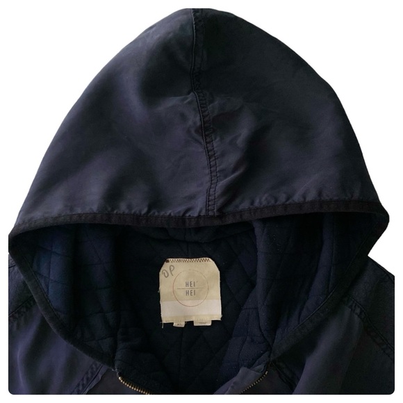 Anthropologie Hooded Utility Cape by Hei Hei Size M/L Navy - Picture 5 of 15